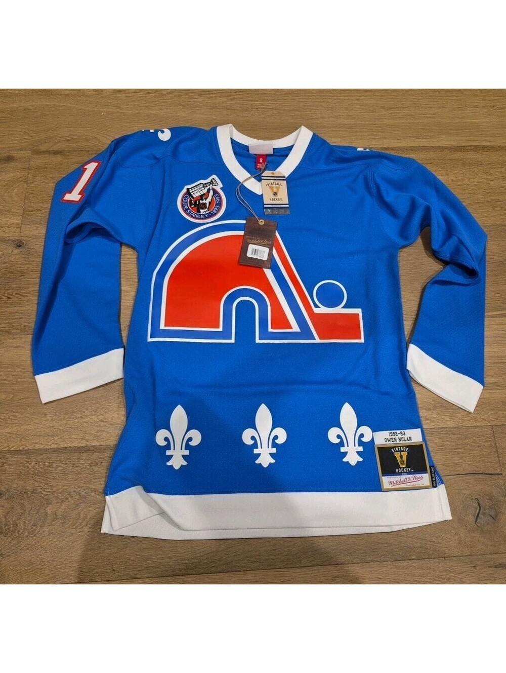 Mitchell & Ness Quebec Nordiques Owen Nolan 1992-93 Blue Line Jersey Men Size S